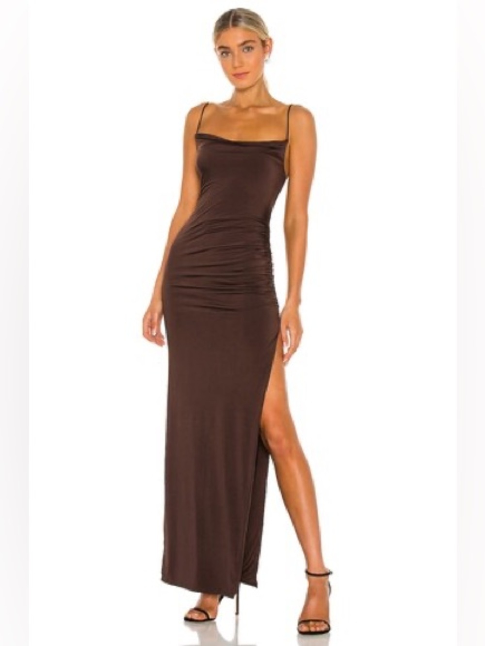 Lovers & Friends from REVOLVE Odessa Gown in Chocolate Brown